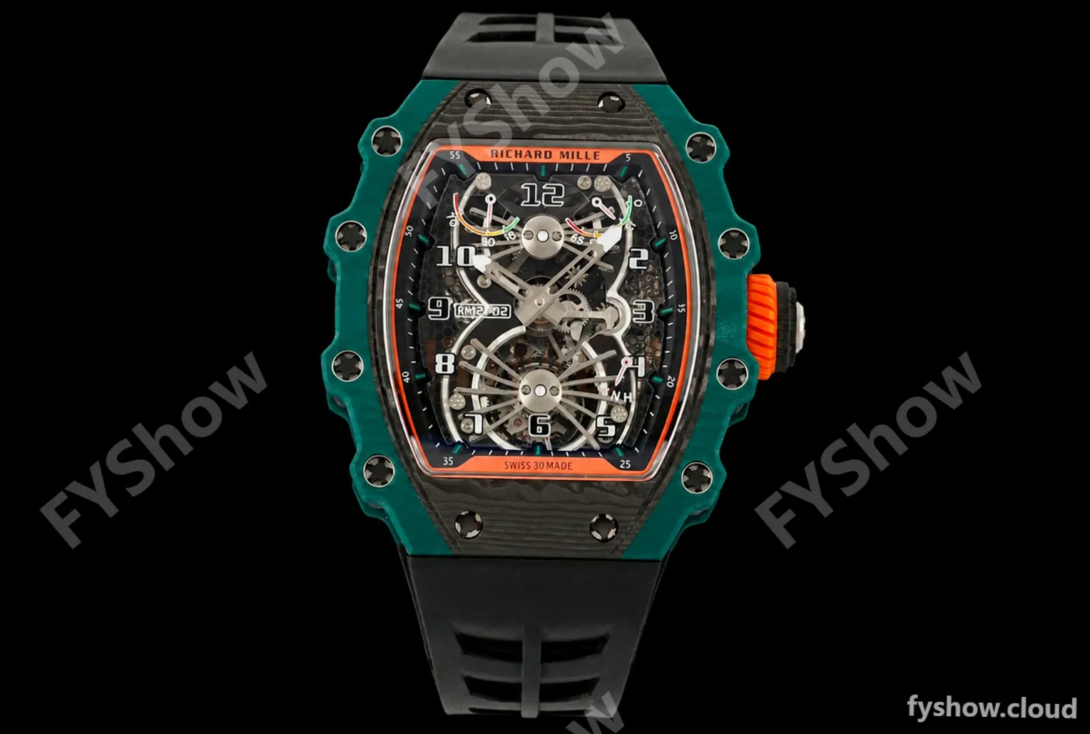 Richard Mille - RM021-02 Tourbillon CF/RU Green Black Skeleton RMF Tourb