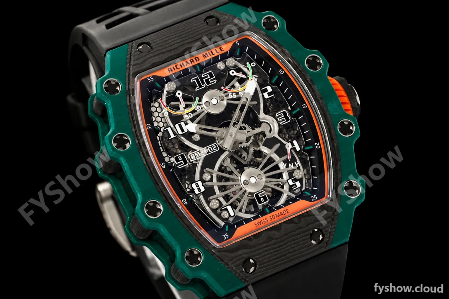 Richard Mille - RM021-02 Tourbillon CF/RU Green Black Skeleton RMF Tourb - Image 5