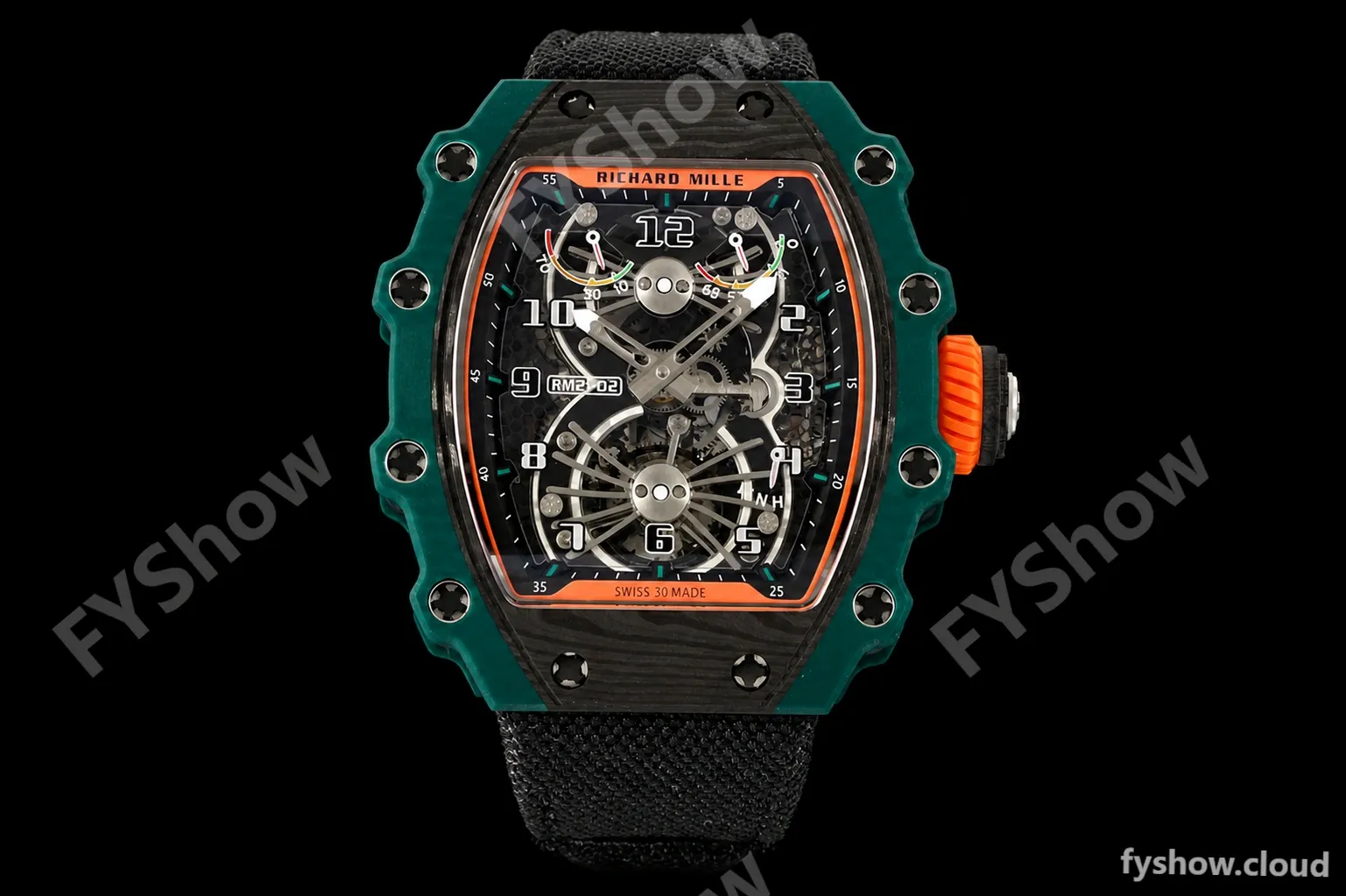 Richard Mille - RM021-02 Tourbillon CF/NY Green Black Skeleton RMF Tourb