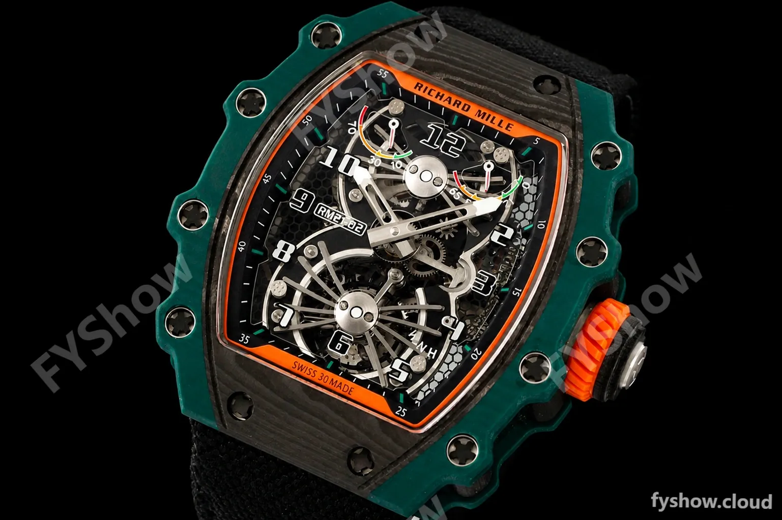 Richard Mille - RM021-02 Tourbillon CF/NY Green Black Skeleton RMF Tourb - Image 2