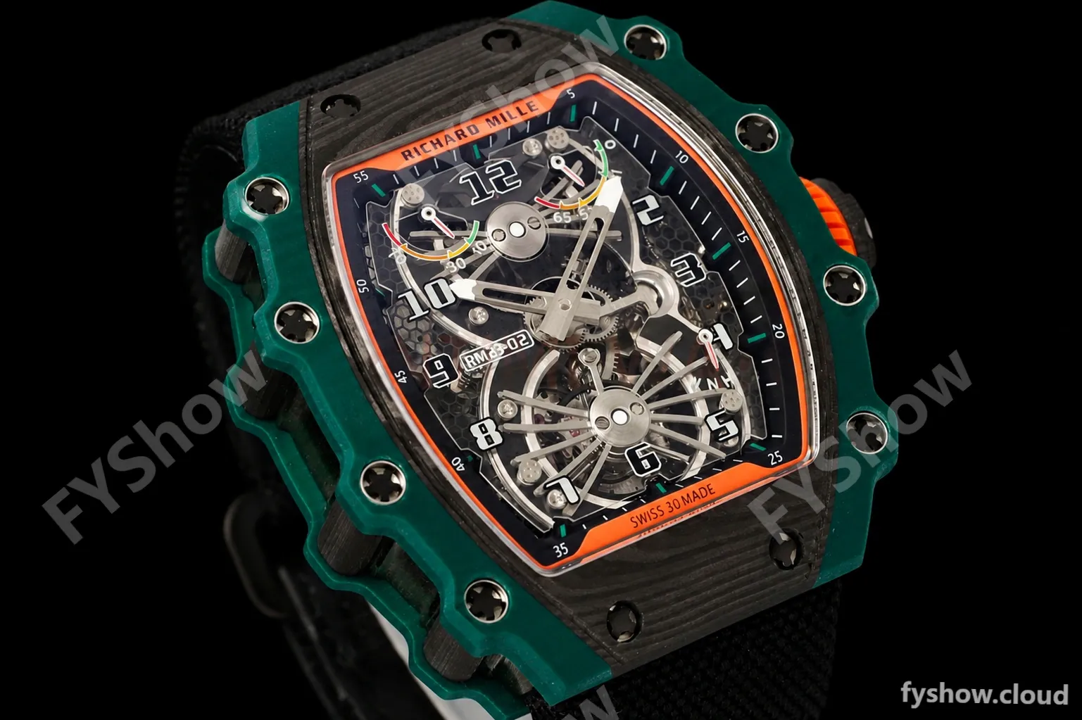 Richard Mille - RM021-02 Tourbillon CF/NY Green Black Skeleton RMF Tourb - Image 5