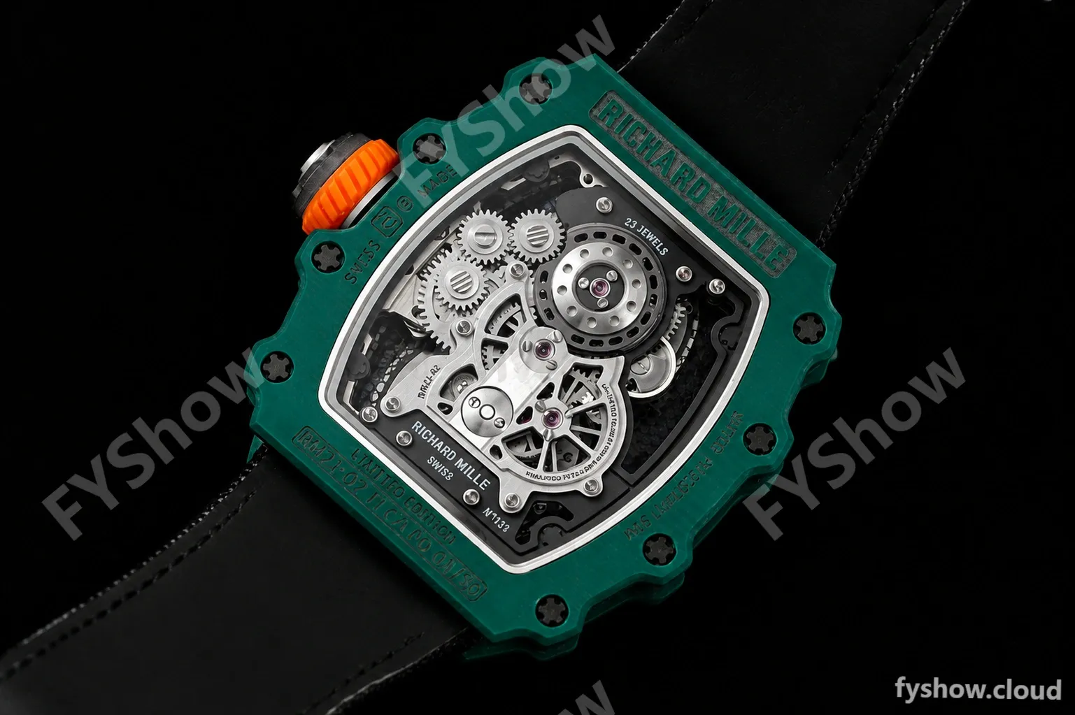 Richard Mille - RM021-02 Tourbillon CF/NY Green Black Skeleton RMF Tourb - Image 8