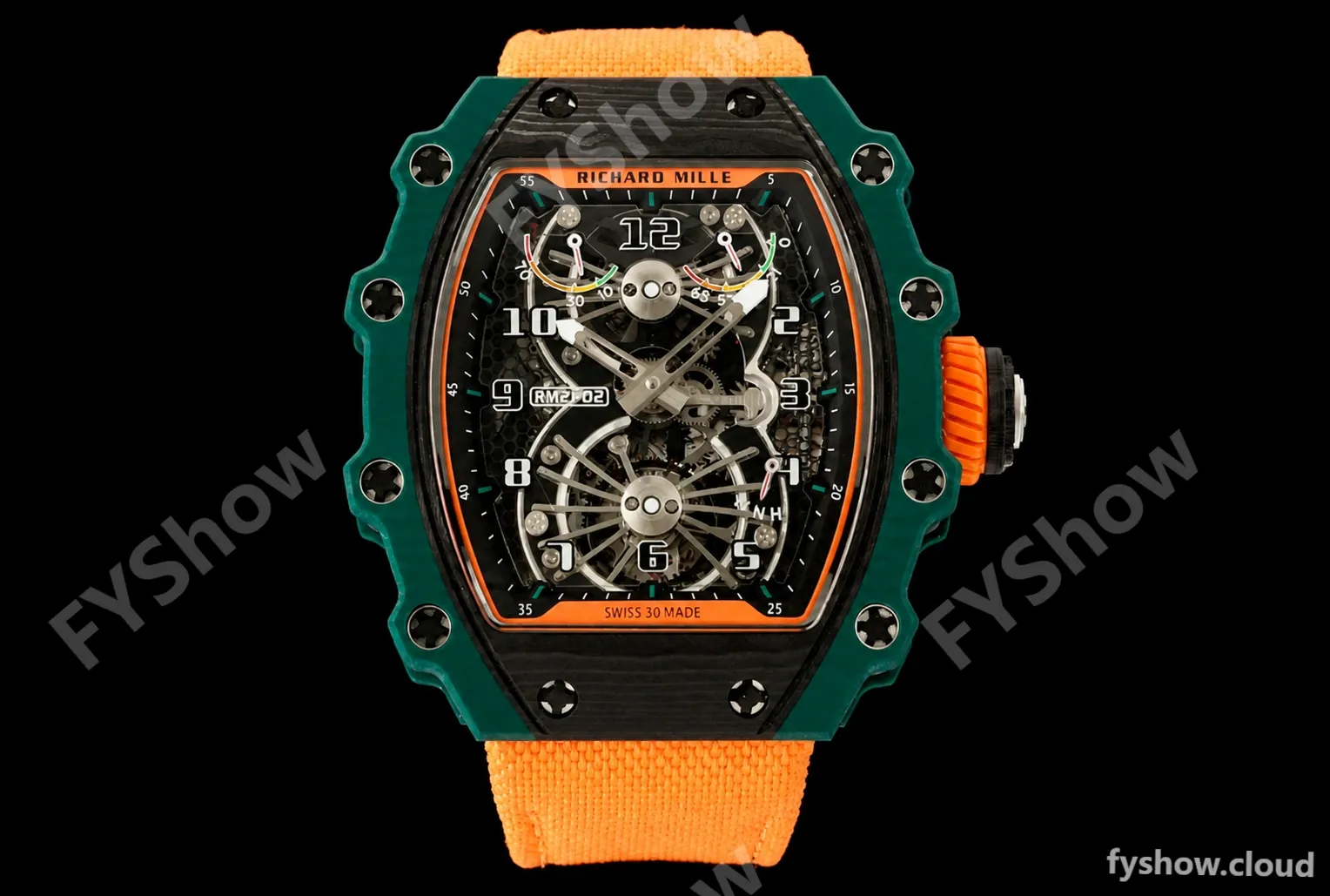 Richard Mille - RM021-02 Tourbillon CF/NY Green Orange Skeleton RMF Tourb