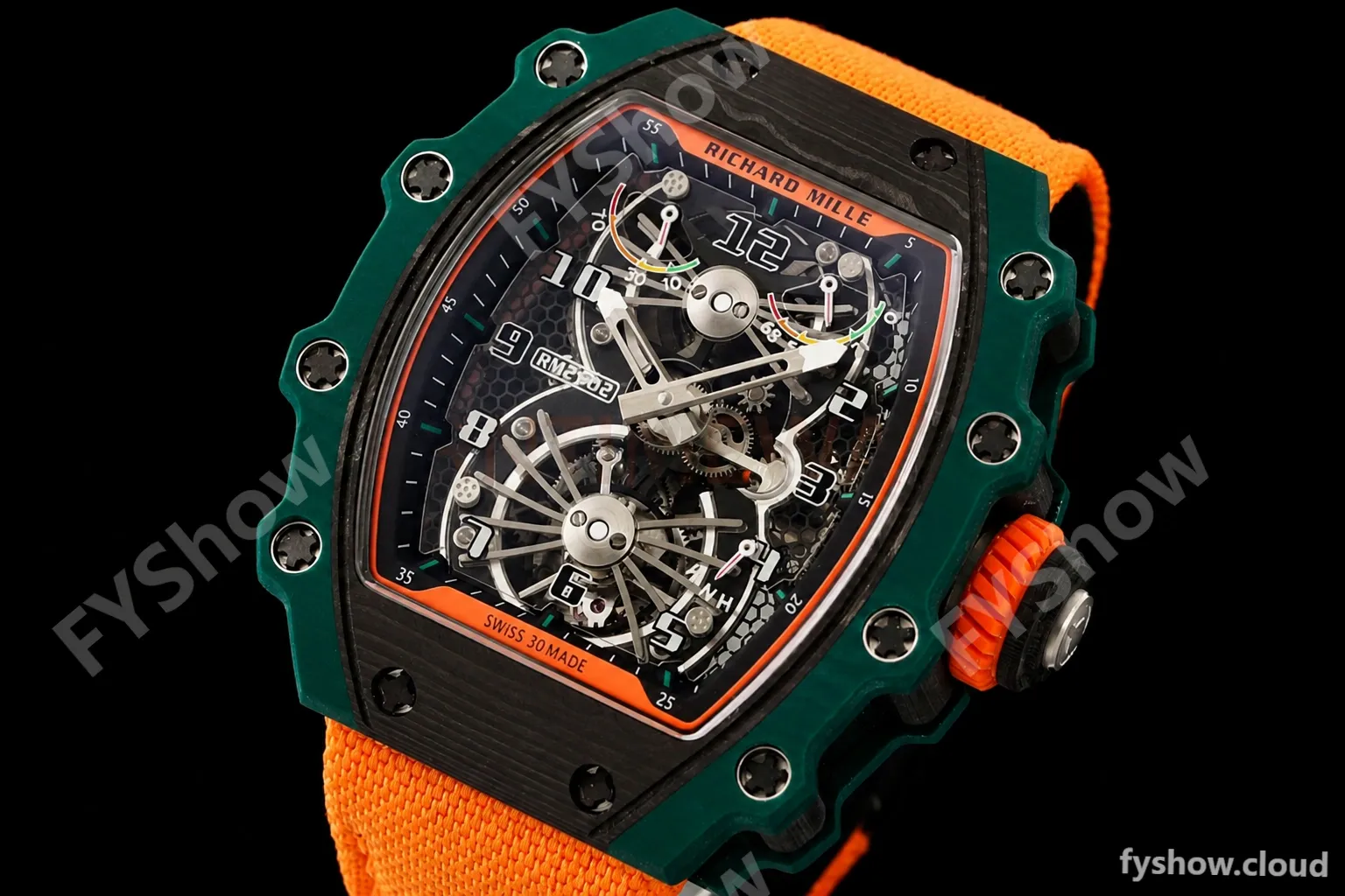 Richard Mille - RM021-02 Tourbillon CF/NY Green Orange Skeleton RMF Tourb - Image 2