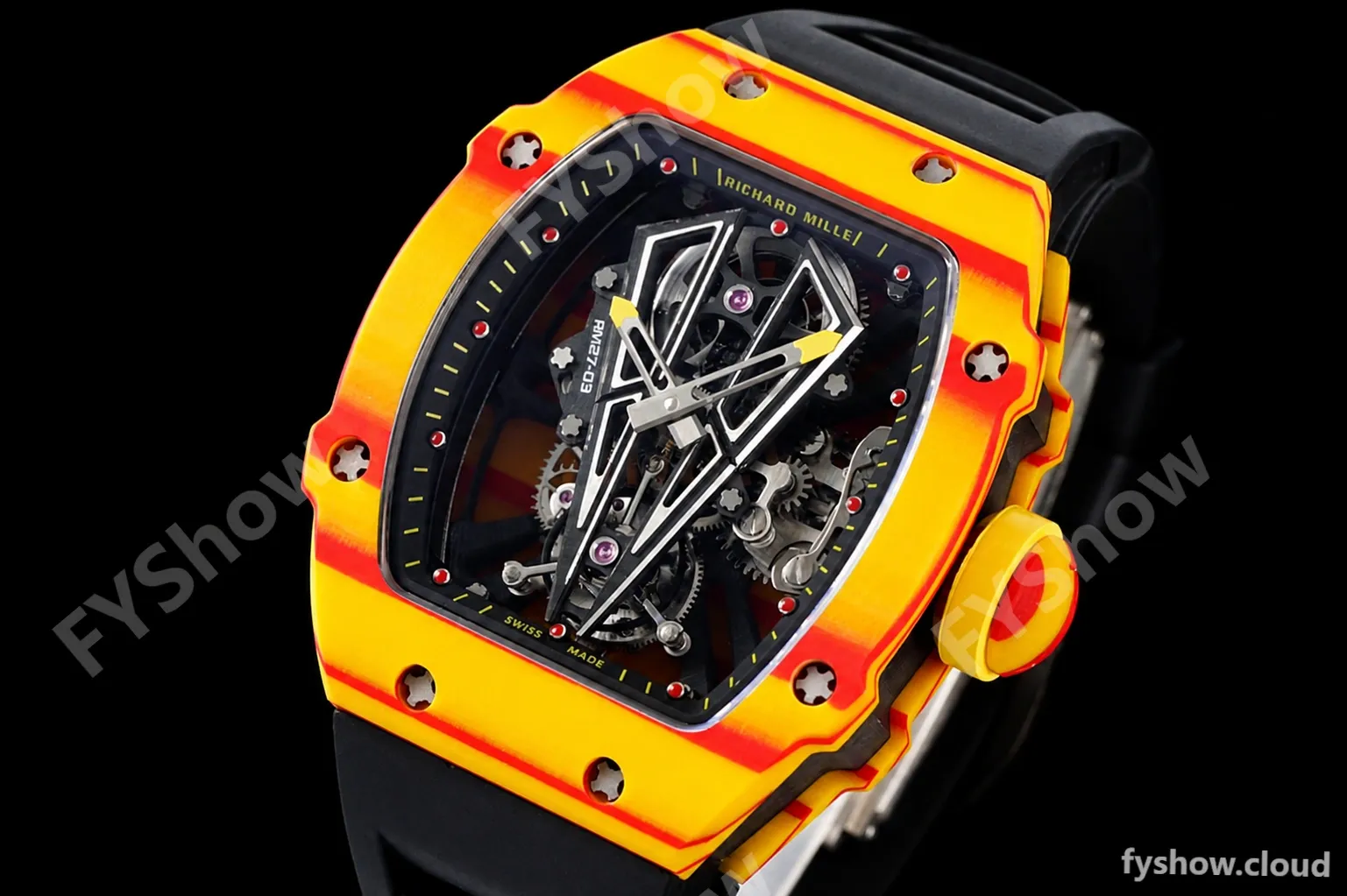 Richard Mille - RM027-03 Tourbillon Rafael Nadal NTPT/RU/Yelw Skeleton RMF Tourb - Image 9