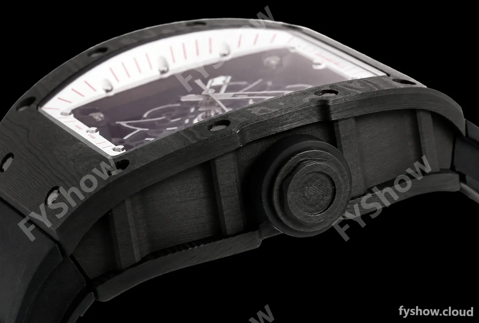 Richard Mille - RM055 Bubba Watson Black NTPT/RU Blk/Wht/Red Rehaut Skeleton ZF RMUL2 - Image 9