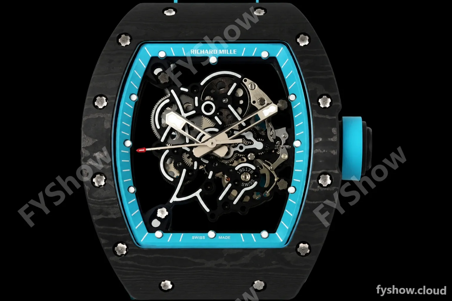 Richard Mille - RM055 Bubba Watson Black NTPT/RU Blk/Blue Rehaut Skeleton ZF RMUL2 - Image 3