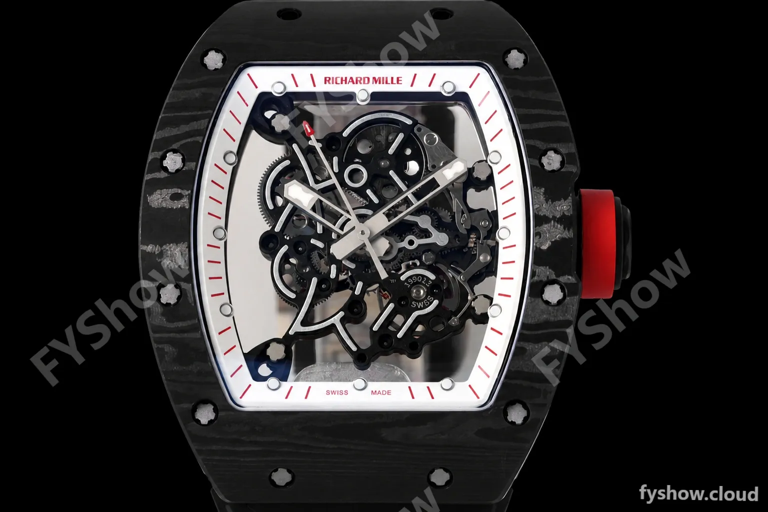 Richard Mille - RM055 Bubba Watson Black NTPT/RU Blk/Red/Wht Rehaut Skeleton ZF RMUL2 - Image 3