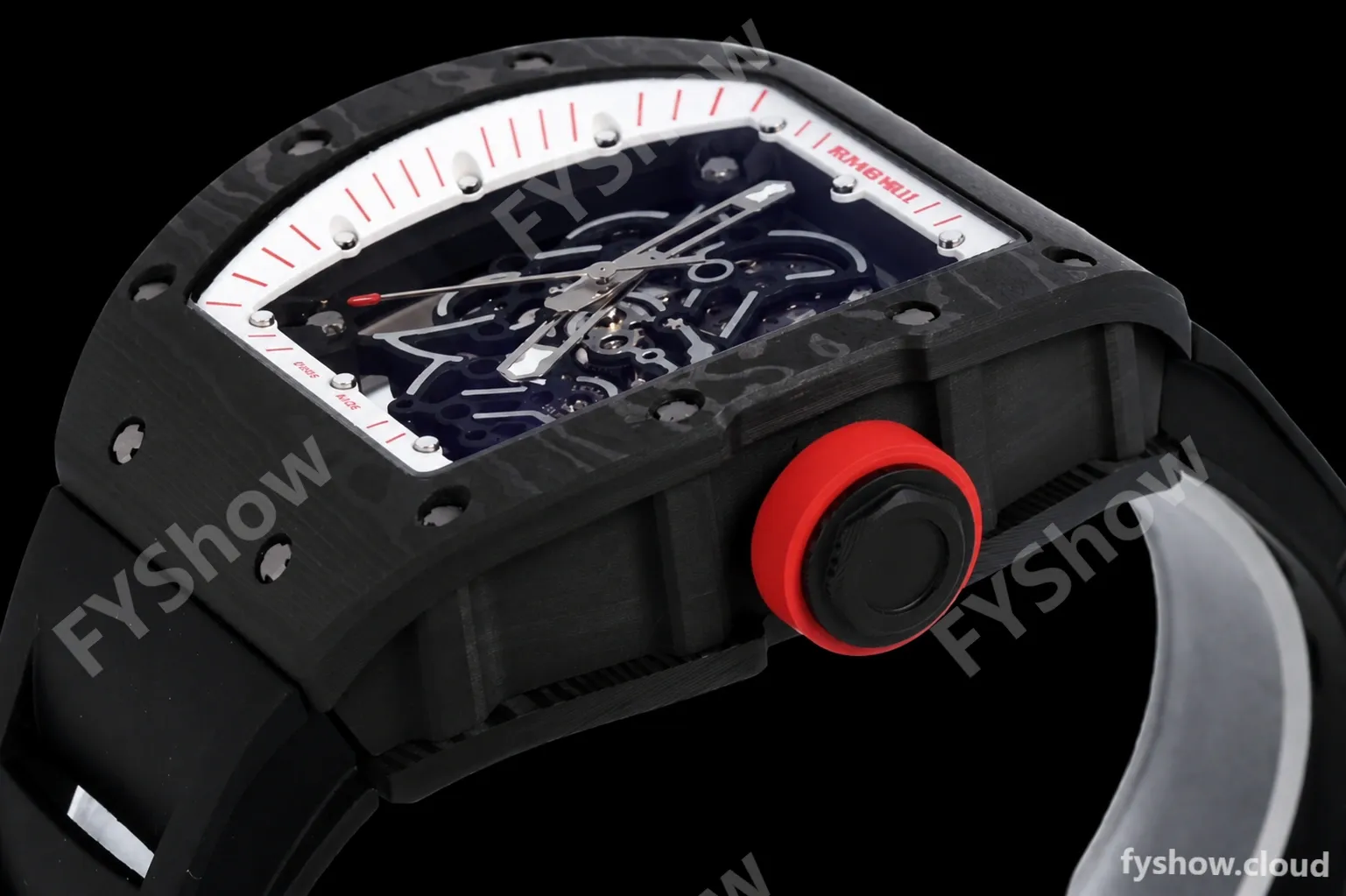 Richard Mille - RM055 Bubba Watson Black NTPT/RU Blk/Red/Wht Rehaut Skeleton ZF RMUL2 - Image 7