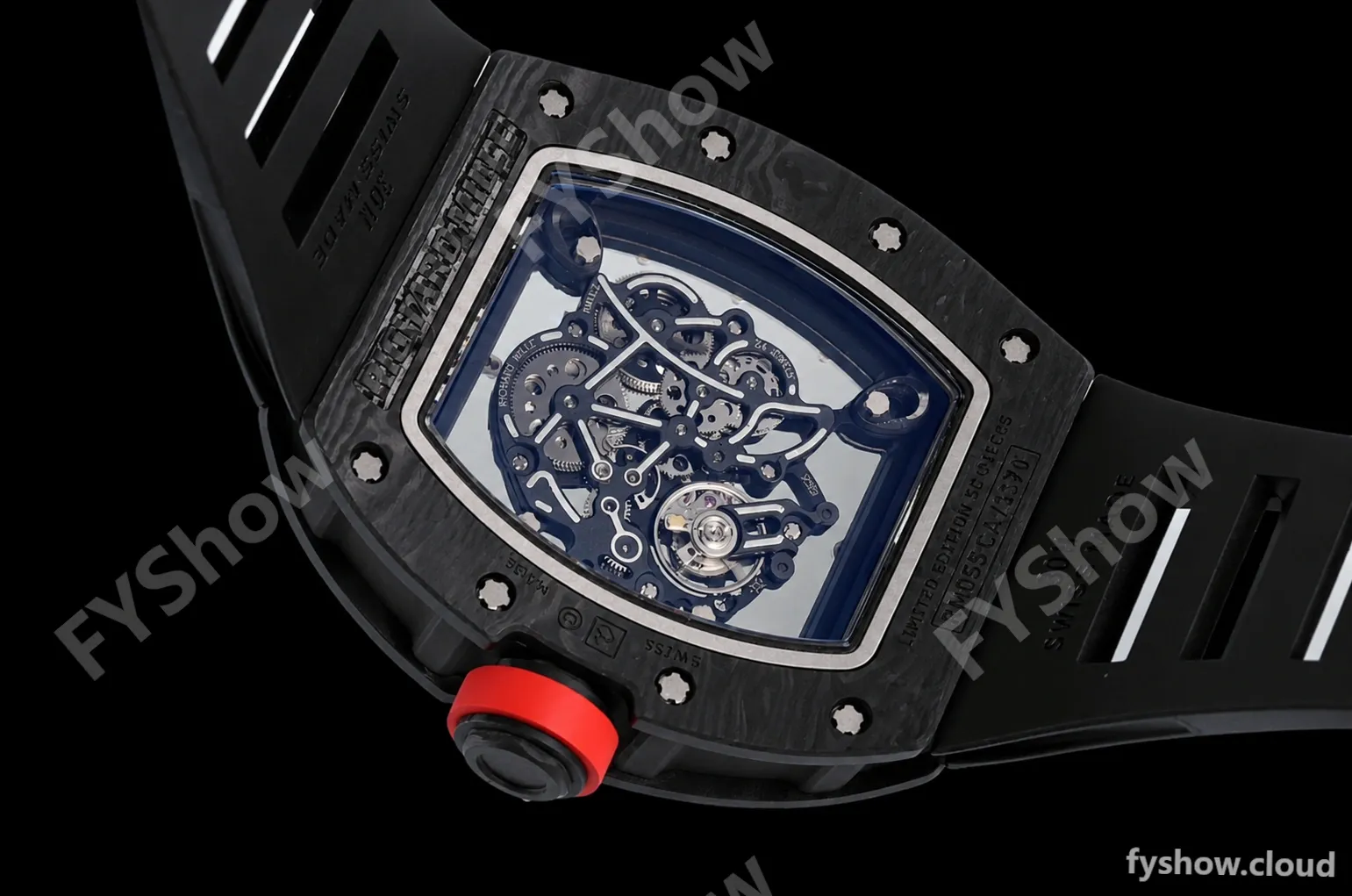Richard Mille - RM055 Bubba Watson Black NTPT/RU Blk/Red/Wht Rehaut Skeleton ZF RMUL2 - Image 8