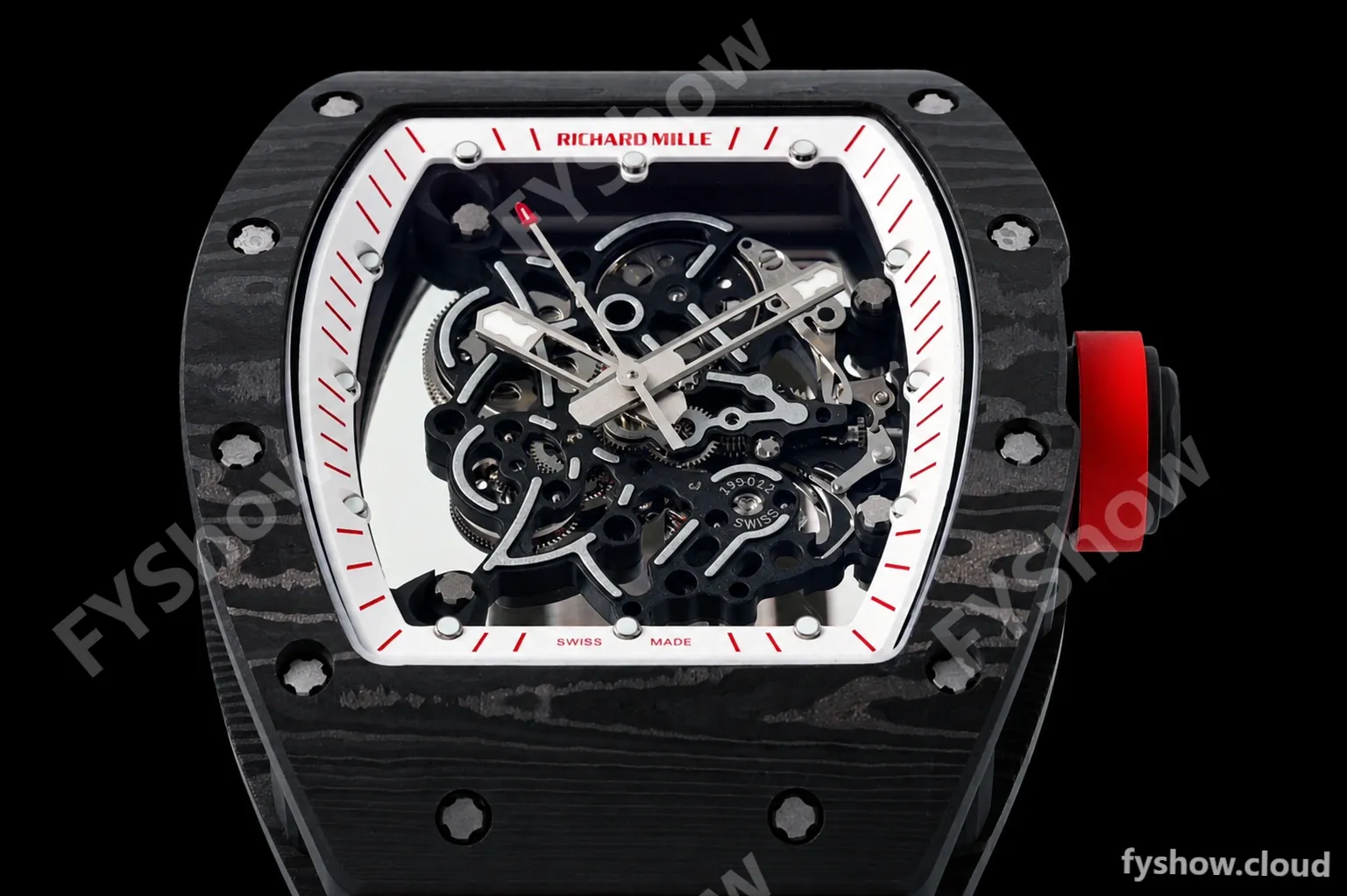 Richard Mille - RM055 Bubba Watson Black NTPT/RU Blk/Red/Wht Rehaut Skeleton ZF RMUL2 - Image 9