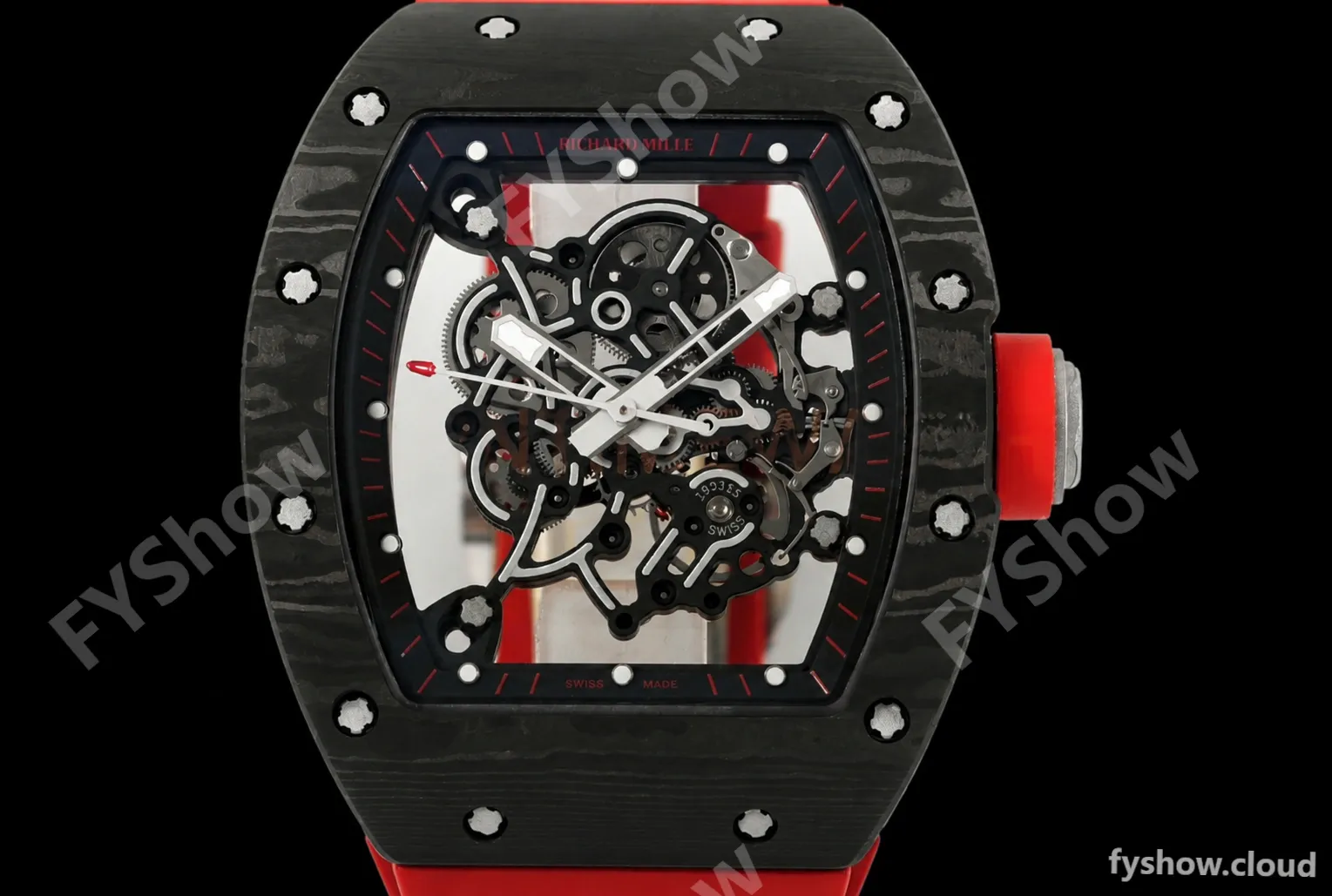 Richard Mille - RM055 Bubba Watson Black NTPT/RU Blk/Red/Blk Rehaut Skeleton ZF RMUL2 - Image 2