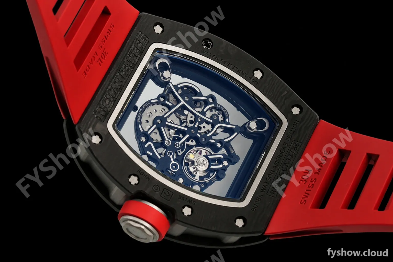 Richard Mille - RM055 Bubba Watson Black NTPT/RU Blk/Red/Blk Rehaut Skeleton ZF RMUL2 - Image 3