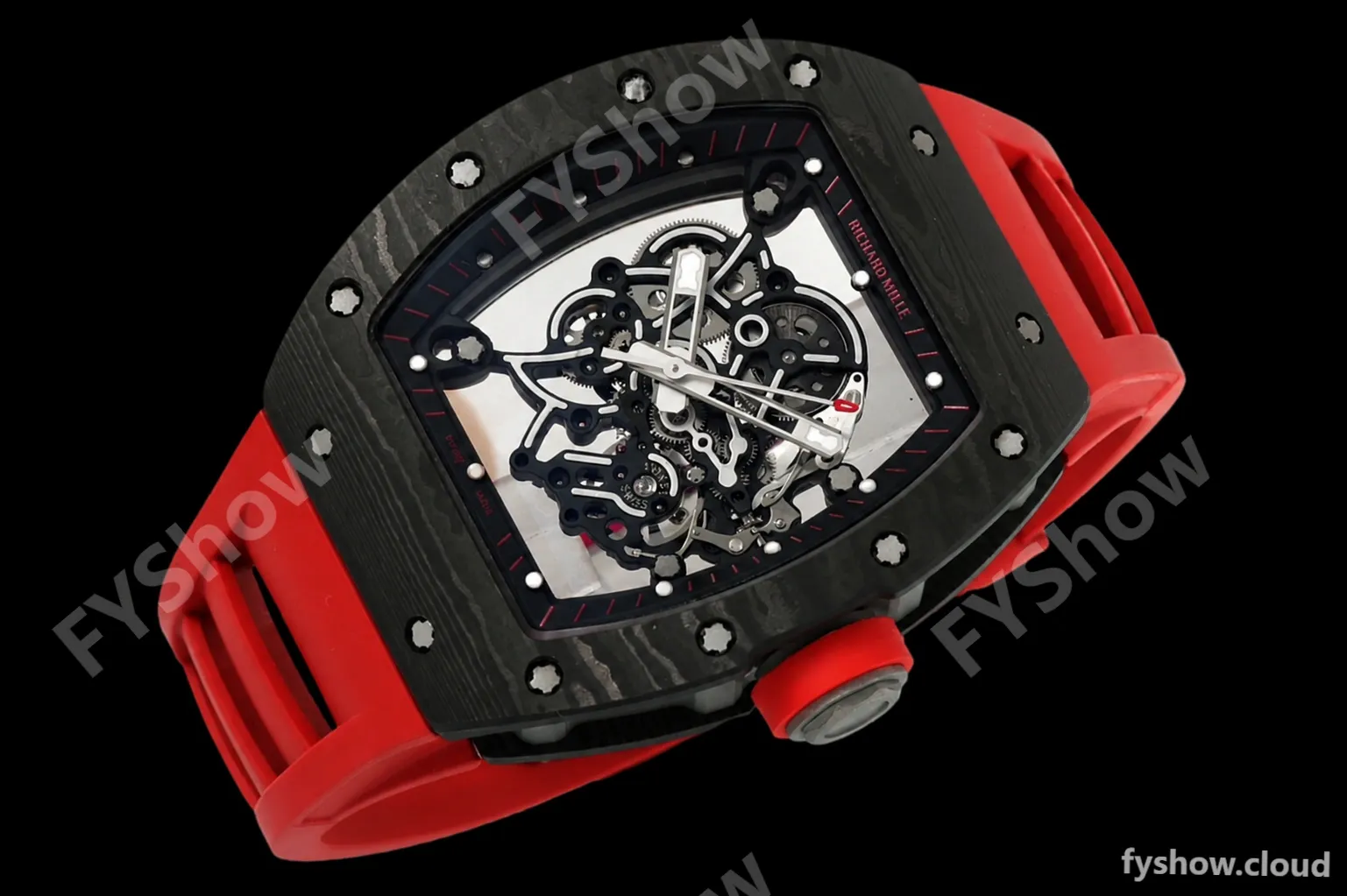 Richard Mille - RM055 Bubba Watson Black NTPT/RU Blk/Red/Blk Rehaut Skeleton ZF RMUL2 - Image 5