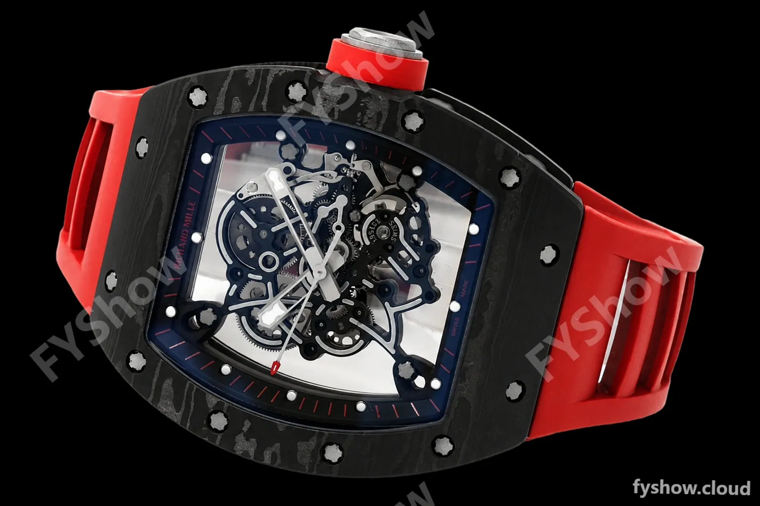Richard Mille - RM055 Bubba Watson Black NTPT/RU Blk/Red/Blk Rehaut Skeleton ZF RMUL2 - Image 6