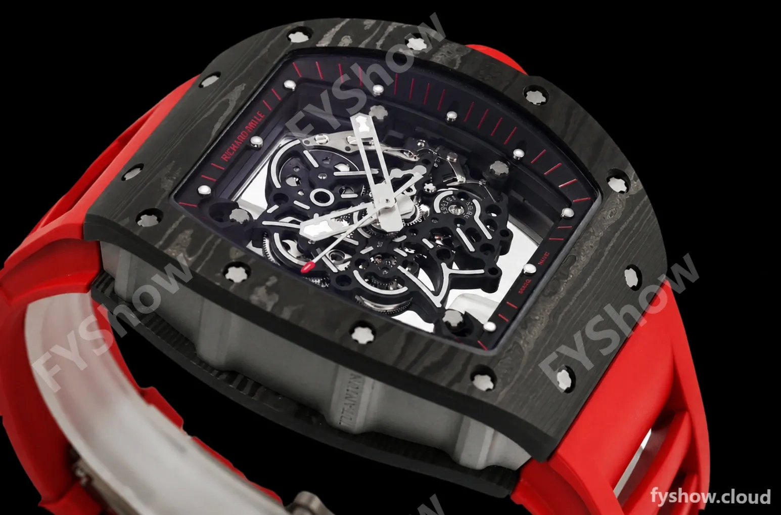 Richard Mille - RM055 Bubba Watson Black NTPT/RU Blk/Red/Blk Rehaut Skeleton ZF RMUL2 - Image 7