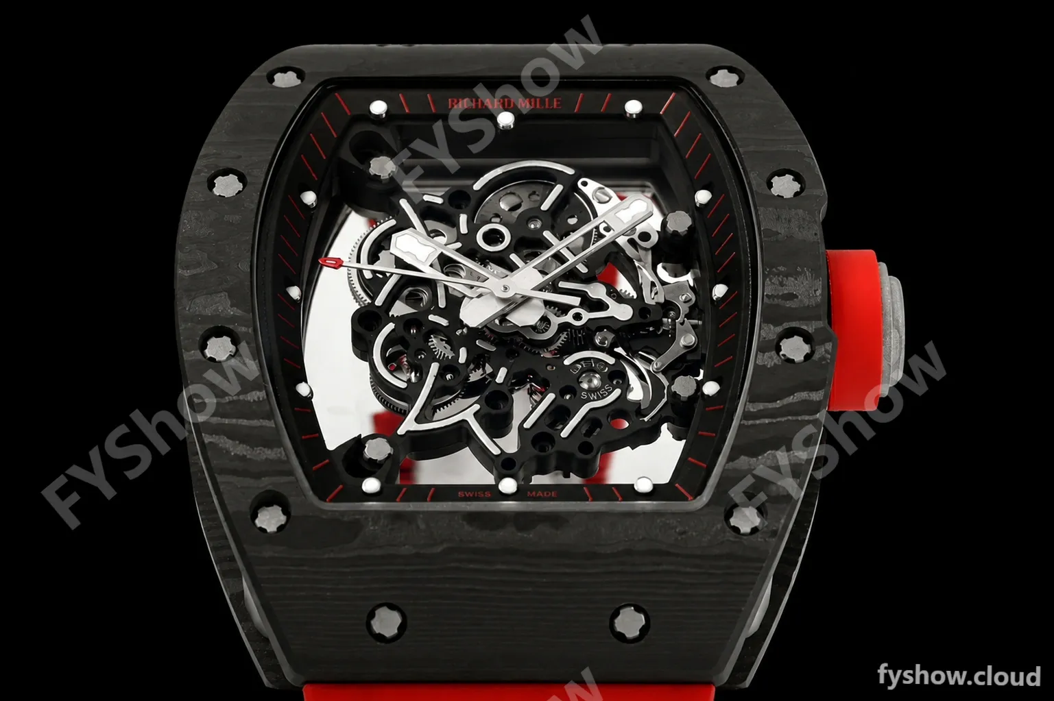 Richard Mille - RM055 Bubba Watson Black NTPT/RU Blk/Red/Blk Rehaut Skeleton ZF RMUL2 - Image 8