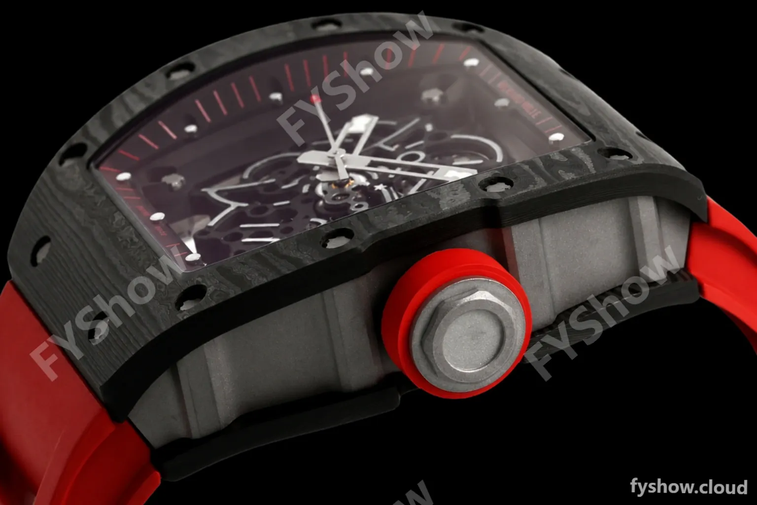 Richard Mille - RM055 Bubba Watson Black NTPT/RU Blk/Red/Blk Rehaut Skeleton ZF RMUL2 - Image 9