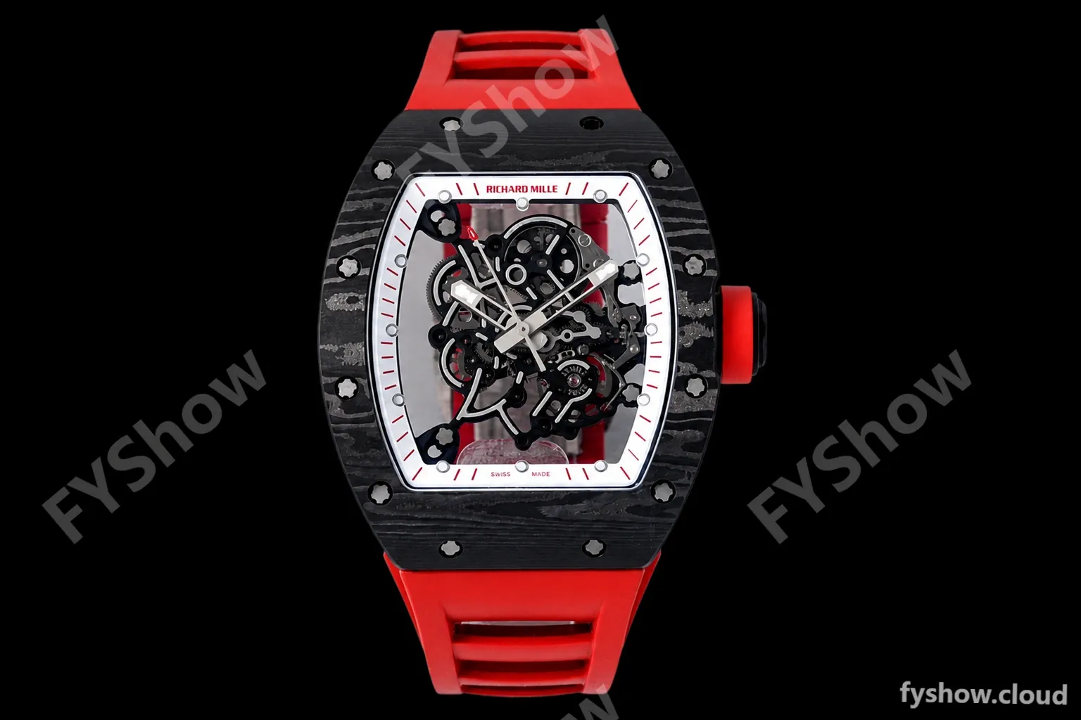 Richard Mille - RM055 Bubba Watson Black NTPT/RU Blk/Red/White Rehaut Skeleton ZF RMUL2