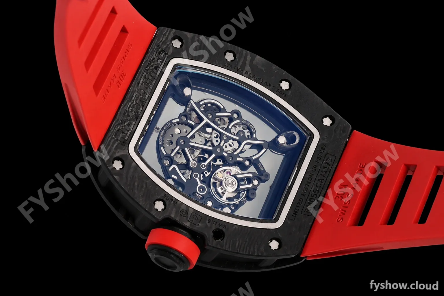 Richard Mille - RM055 Bubba Watson Black NTPT/RU Blk/Red/White Rehaut Skeleton ZF RMUL2 - Image 2