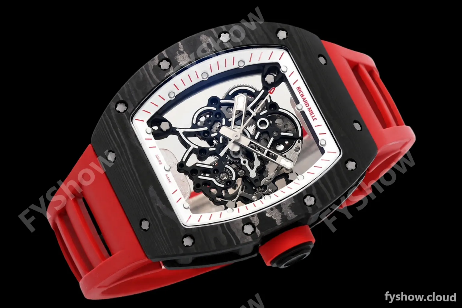 Richard Mille - RM055 Bubba Watson Black NTPT/RU Blk/Red/White Rehaut Skeleton ZF RMUL2 - Image 3