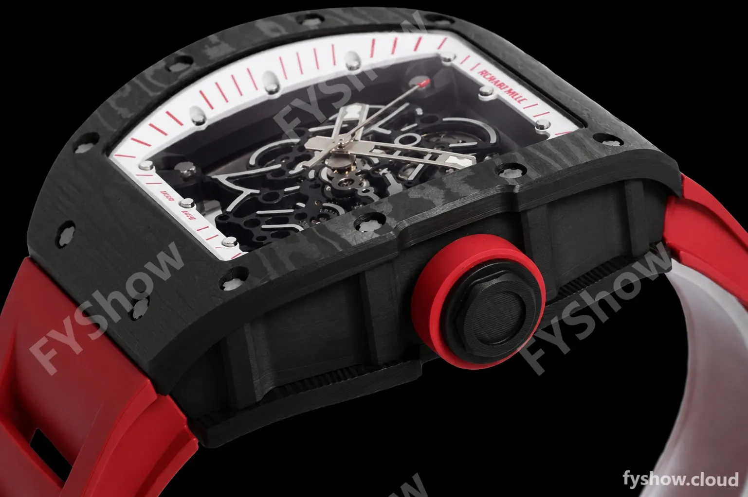 Richard Mille - RM055 Bubba Watson Black NTPT/RU Blk/Red/White Rehaut Skeleton ZF RMUL2 - Image 4