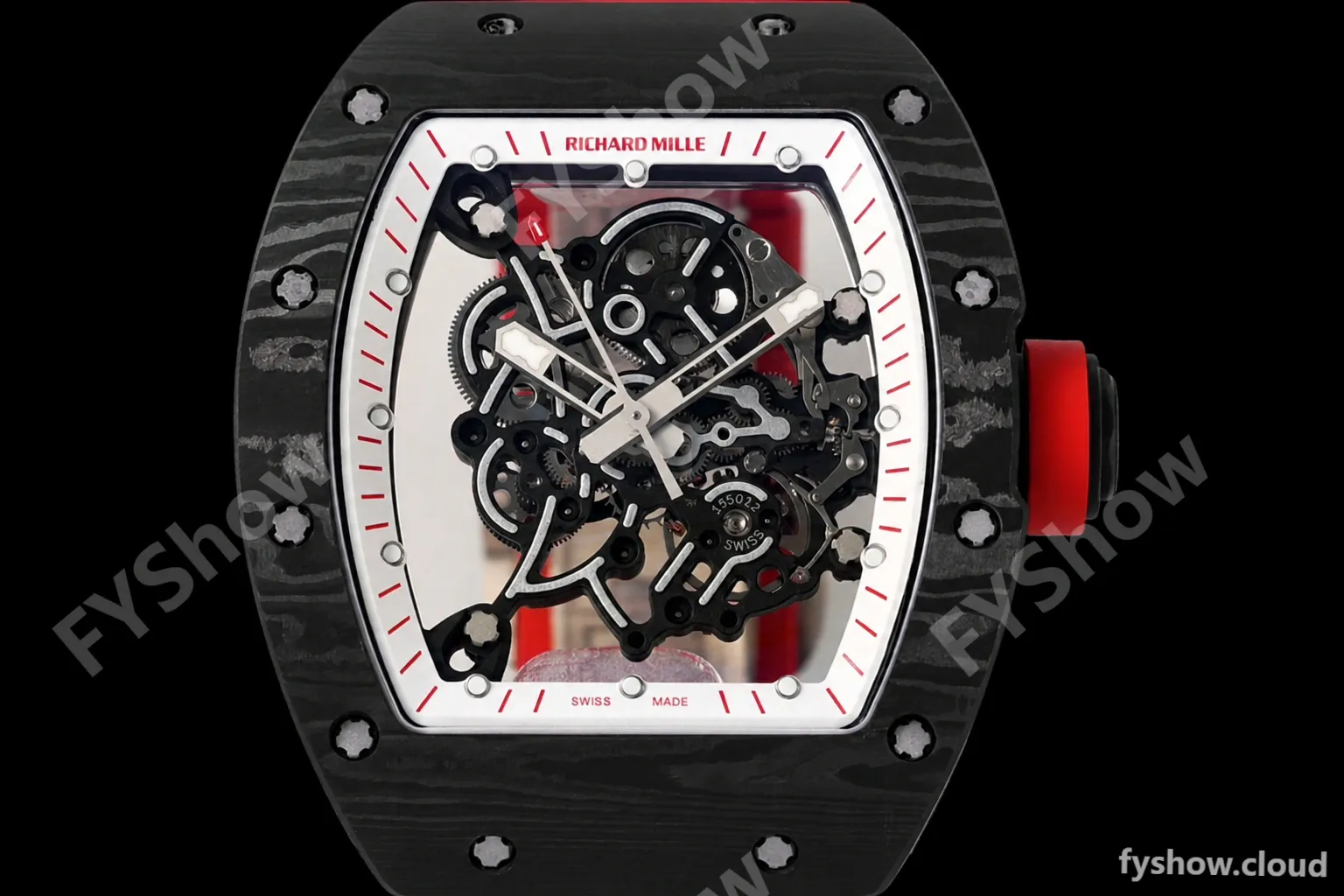 Richard Mille - RM055 Bubba Watson Black NTPT/RU Blk/Red/White Rehaut Skeleton ZF RMUL2 - Image 6