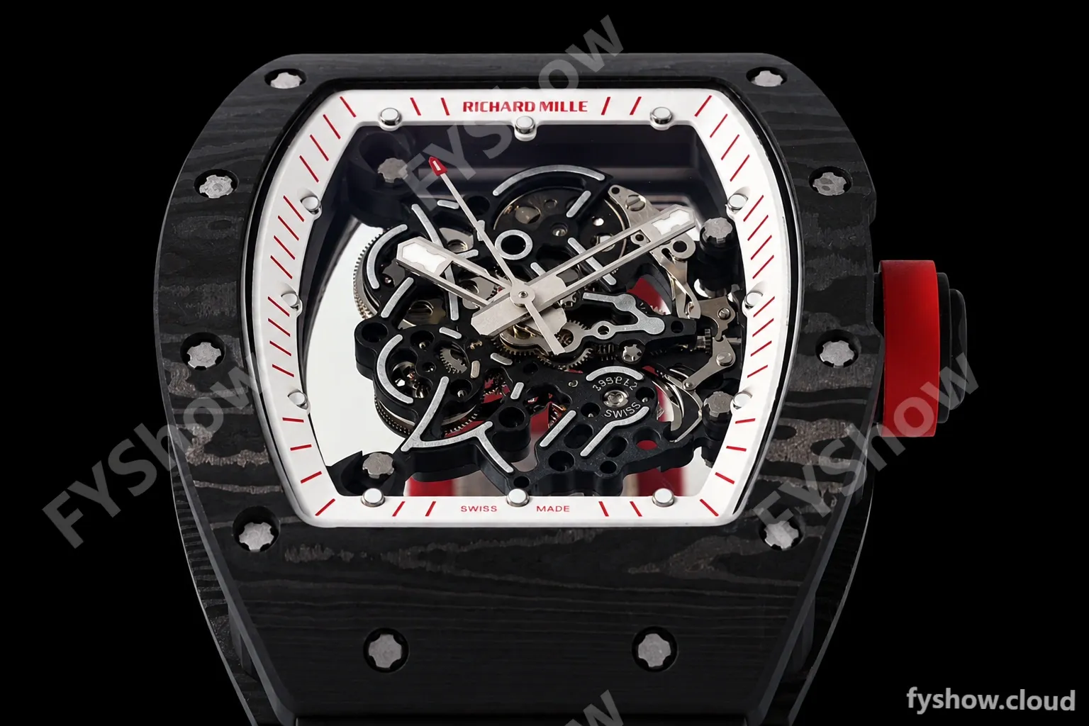 Richard Mille - RM055 Bubba Watson Black NTPT/RU Blk/Red/White Rehaut Skeleton ZF RMUL2 - Image 7