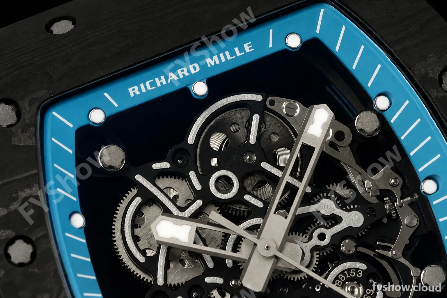 Richard Mille - RM055 Yas Marina Circuit White NTPT/RU Blue Rehaut Skeleton KVF RMUL2 - Image 12