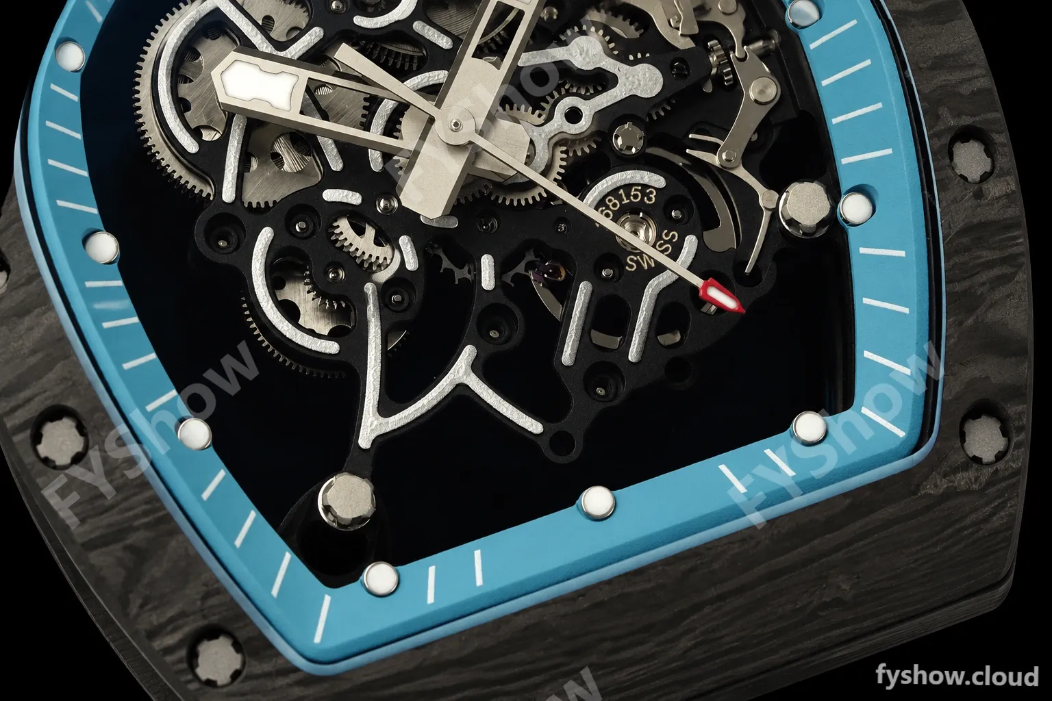 Richard Mille - RM055 Yas Marina Circuit White NTPT/RU Blue Rehaut Skeleton KVF RMUL2 - Image 13
