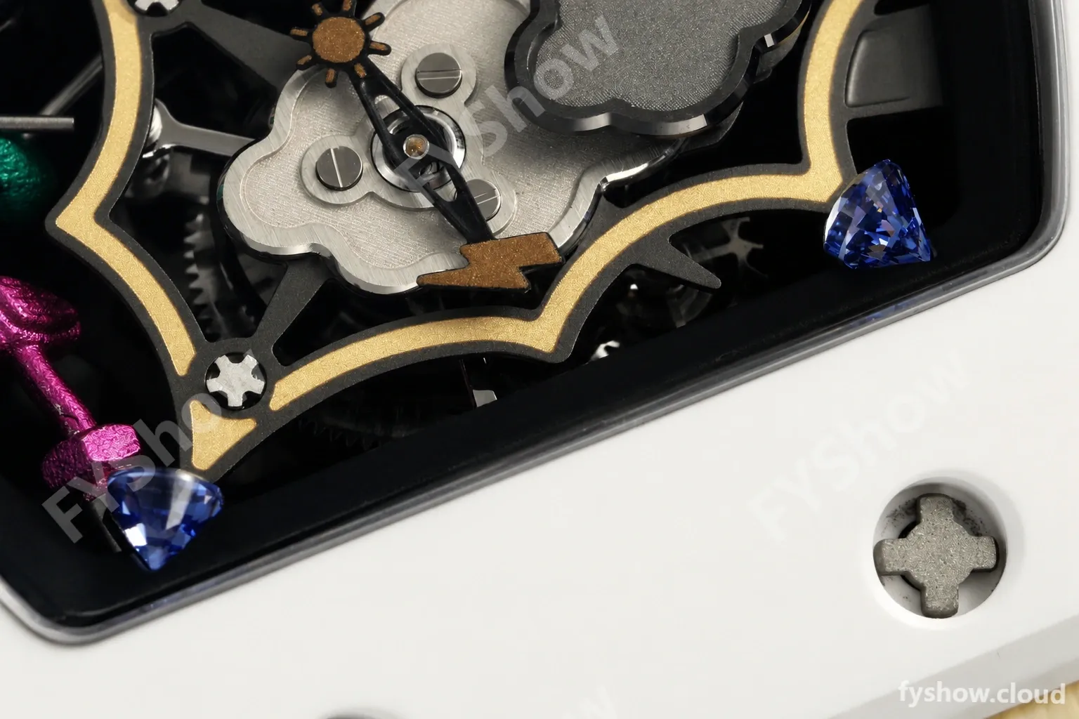 Richard Mille - RM88 Smiley White Ceramic Velcro Yellow Nylon Strap Skeleton Dial RMF Tourbillon - Image 18
