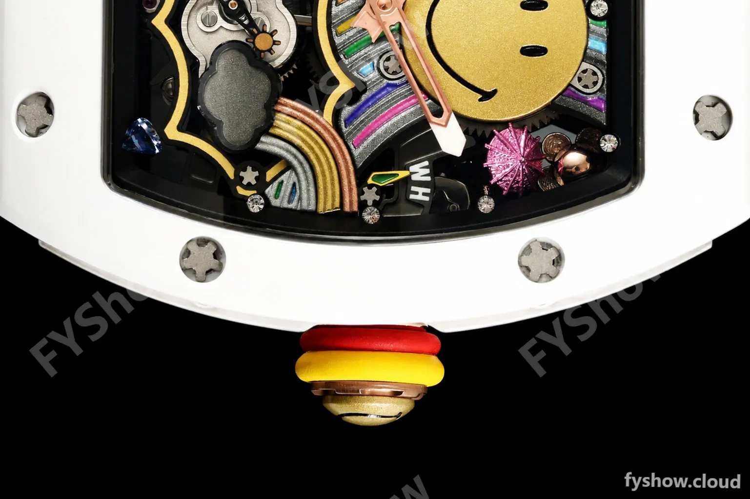 Richard Mille - RM88 Smiley White Ceramic Velcro Yellow Nylon Strap Skeleton Dial RMF Tourbillon - Image 3