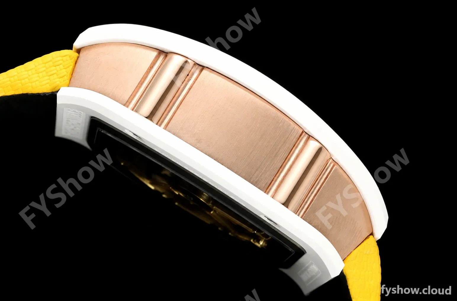 Richard Mille - RM88 Smiley White Ceramic Velcro Yellow Nylon Strap Skeleton Dial RMF Tourbillon - Image 5