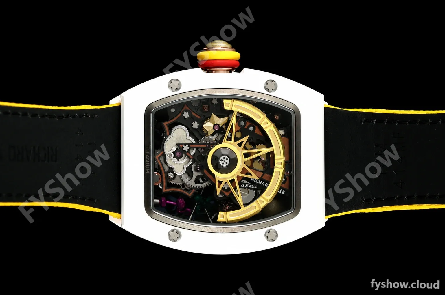 Richard Mille - RM88 Smiley White Ceramic Velcro Yellow Nylon Strap Skeleton Dial RMF Tourbillon - Image 7