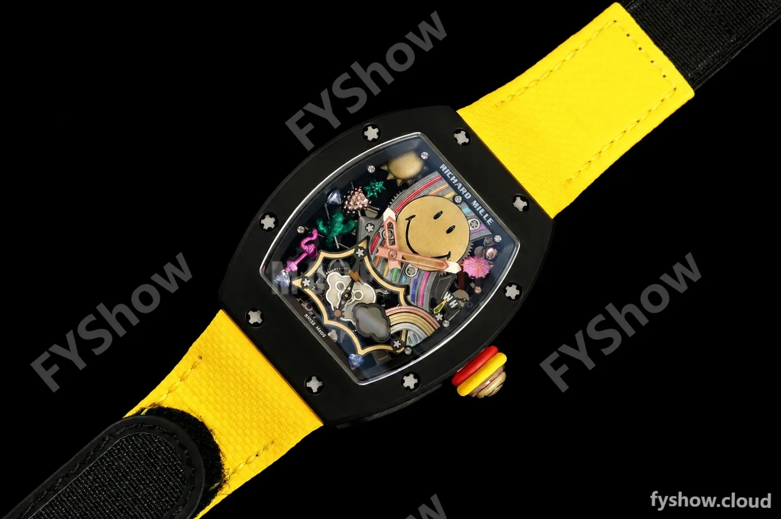 Richard Mille - RM88 Smiley Black Ceramic Velcro Yellow Nylon Strap Skeleton Dial RMF Tourbillon - Image 14