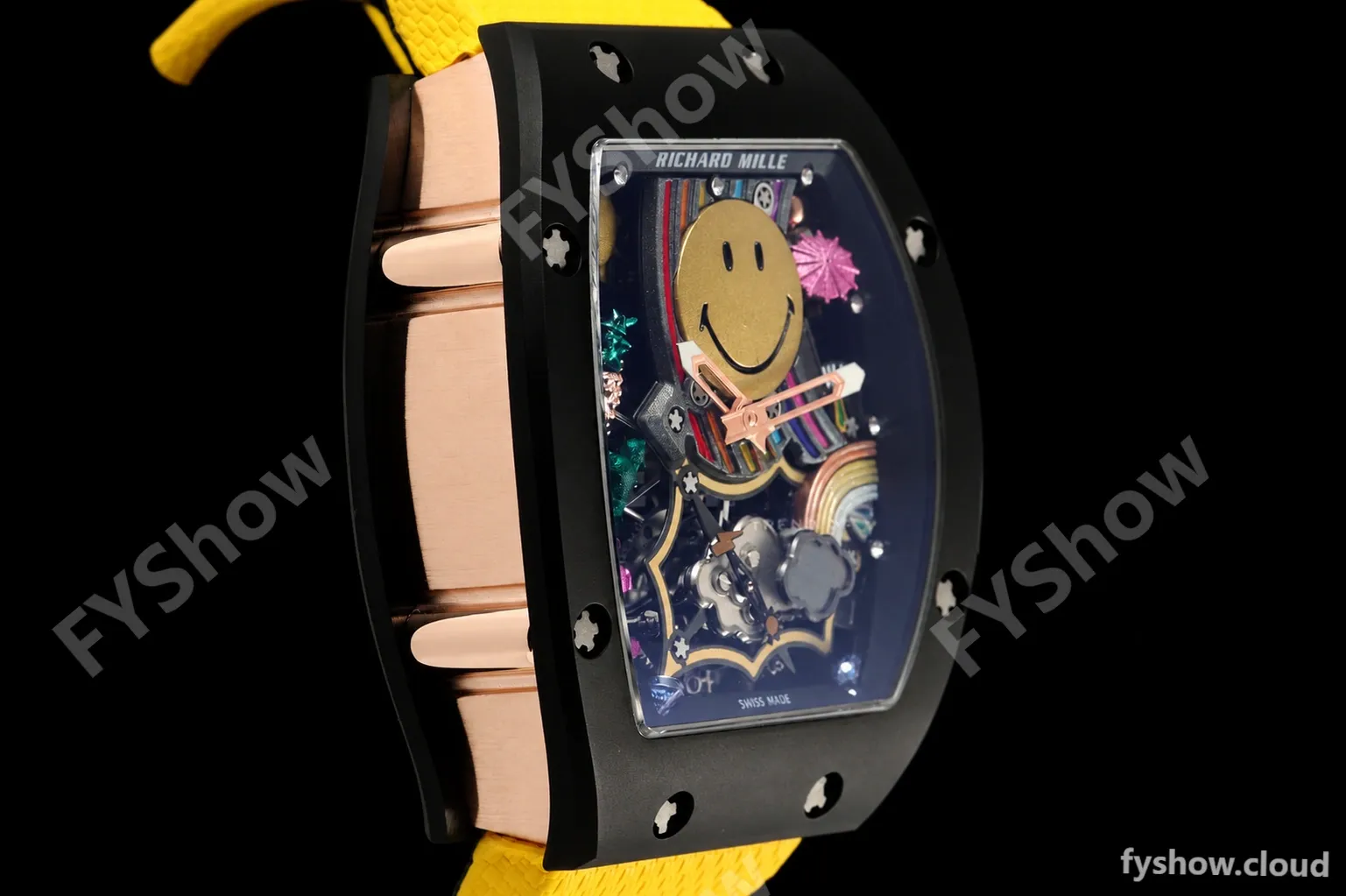 Richard Mille - RM88 Smiley Black Ceramic Velcro Yellow Nylon Strap Skeleton Dial RMF Tourbillon - Image 2