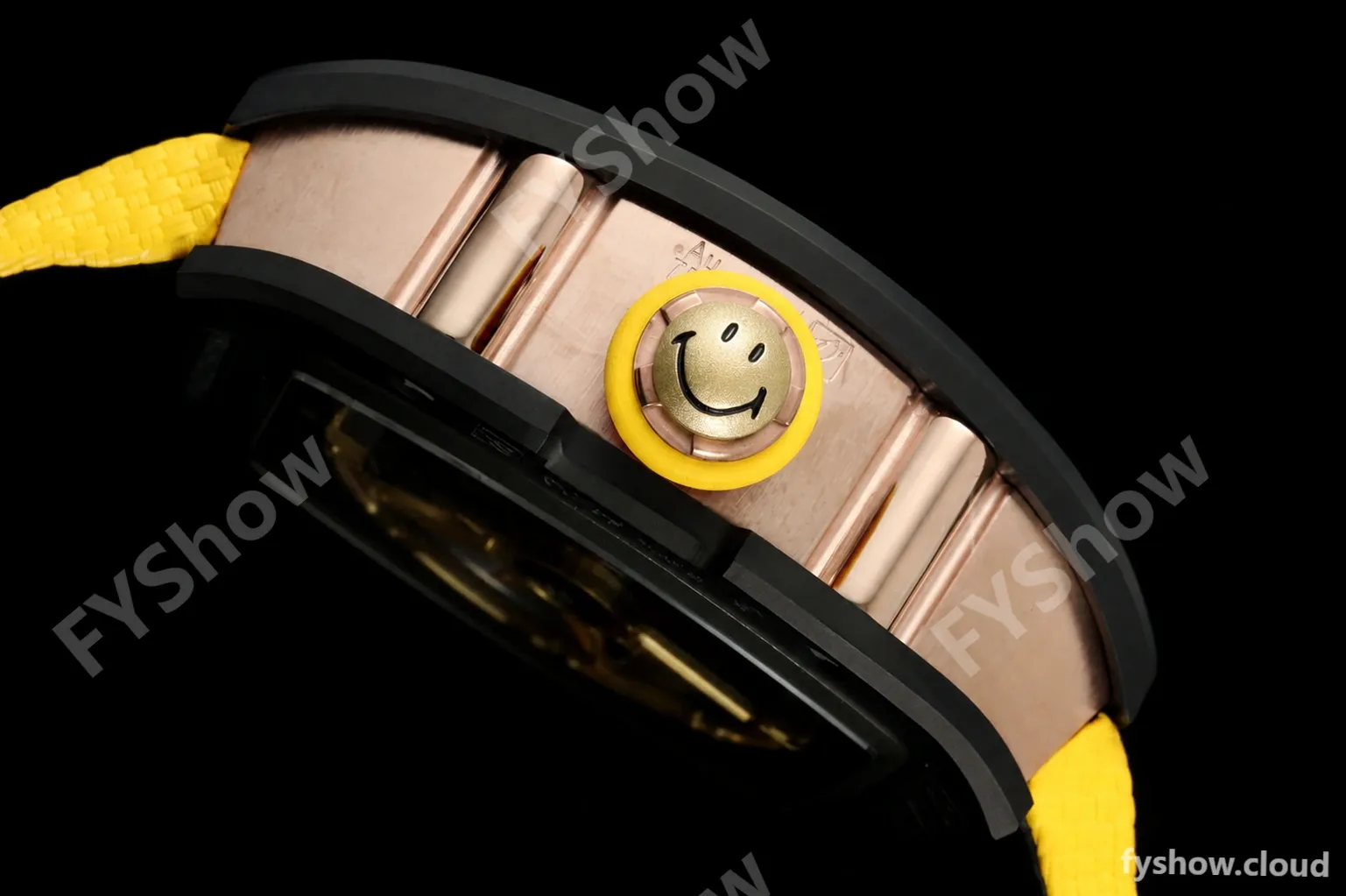 Richard Mille - RM88 Smiley Black Ceramic Velcro Yellow Nylon Strap Skeleton Dial RMF Tourbillon - Image 4