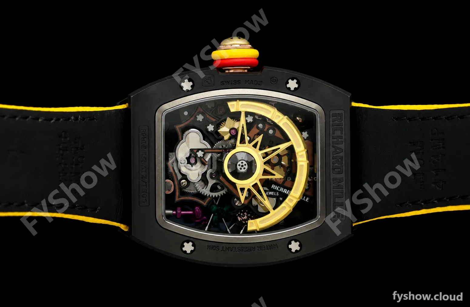 Richard Mille - RM88 Smiley Black Ceramic Velcro Yellow Nylon Strap Skeleton Dial RMF Tourbillon - Image 7