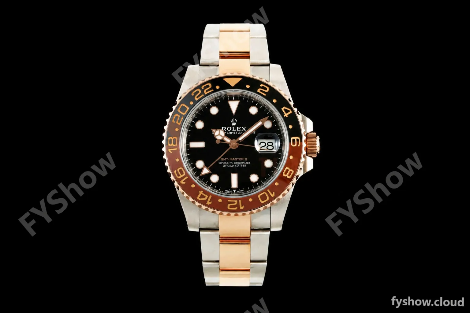 Rolex - GMT II 126711CHNR Rootbeer Oys 40mm Gain Weight 904L RG/SS Black ARF V3 VR3285 CHS