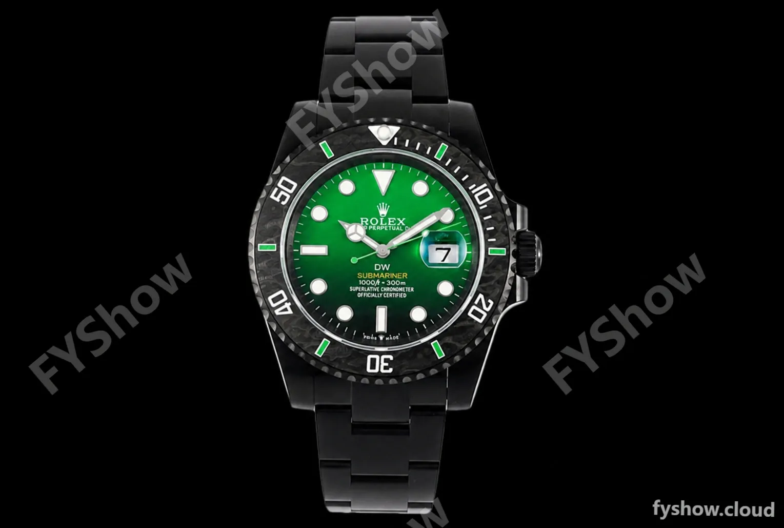 Rolex - Submariner Parakeet 40mm 904L DLC/DLC Green/Black DIWF A3135 - Image 2