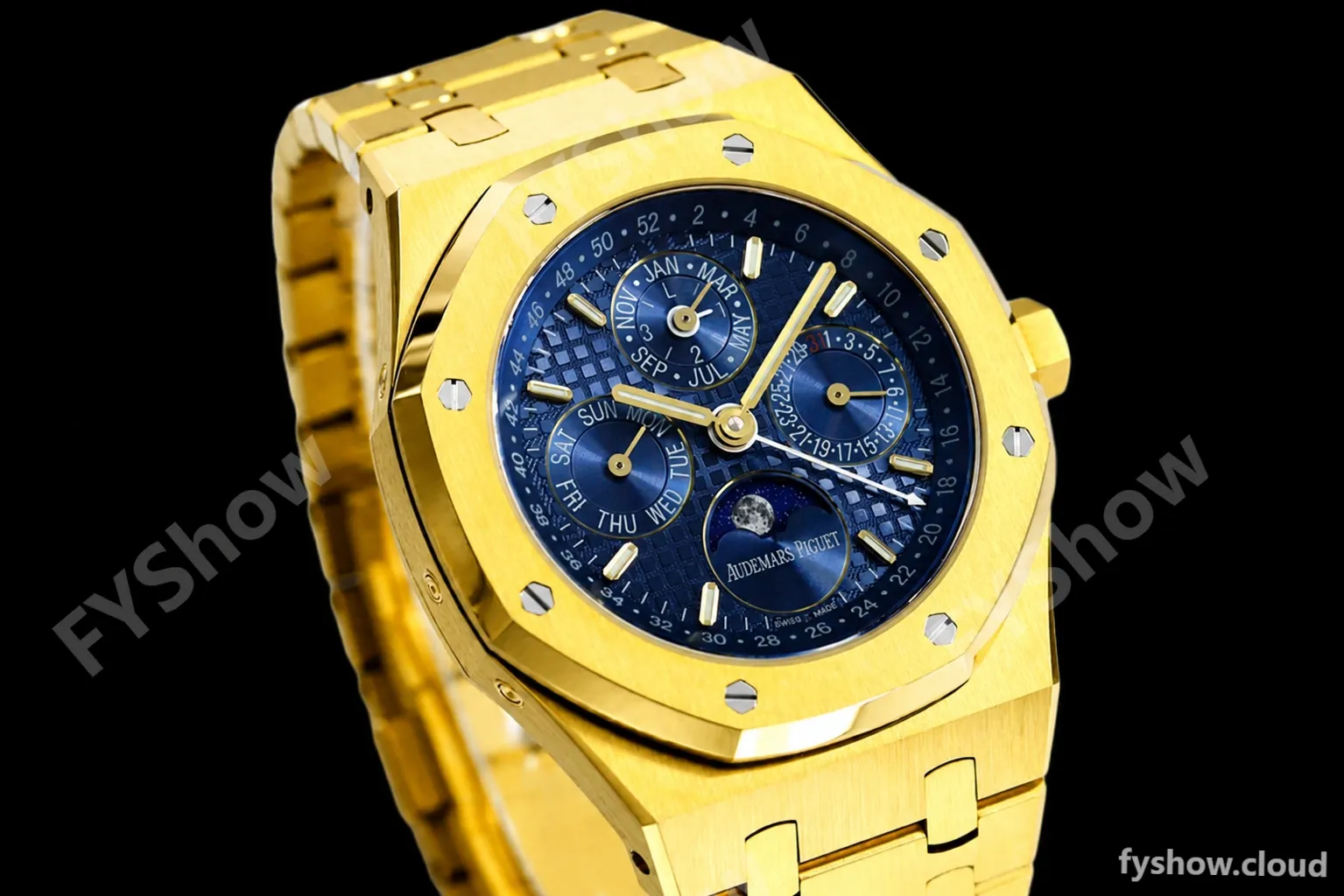 Audemars Piguet - Royal Oak Perpetual Calendar 26574BA YG/YG Blue BBRF A5134 - Image 9