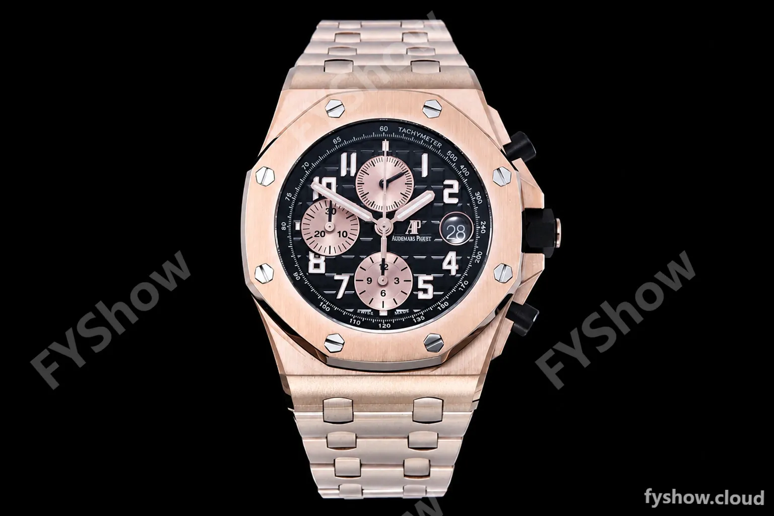 Audemars Piguet - AP ROO Chronograph RG/RG Black/Num APF A3126 Mod