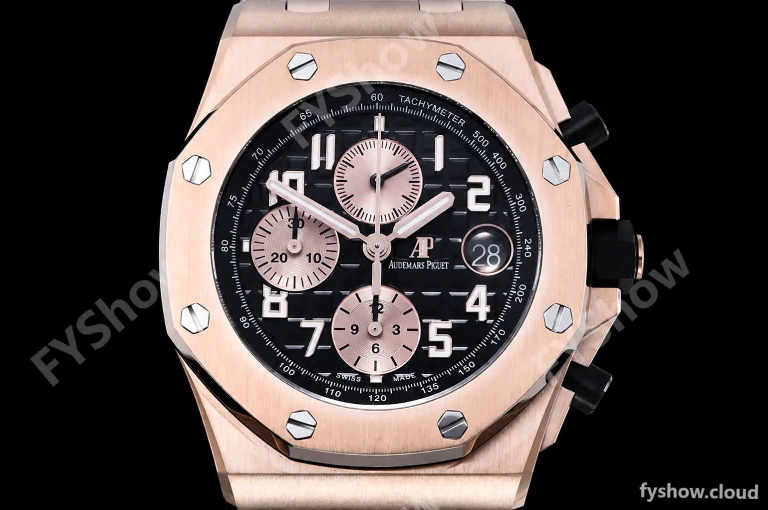 Audemars Piguet - AP ROO Chronograph RG/RG Black/Num APF A3126 Mod - Image 2