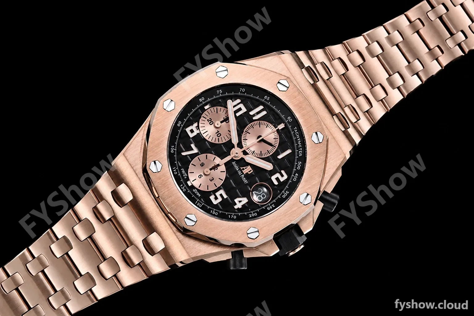 Audemars Piguet - AP ROO Chronograph RG/RG Black/Num APF A3126 Mod - Image 3
