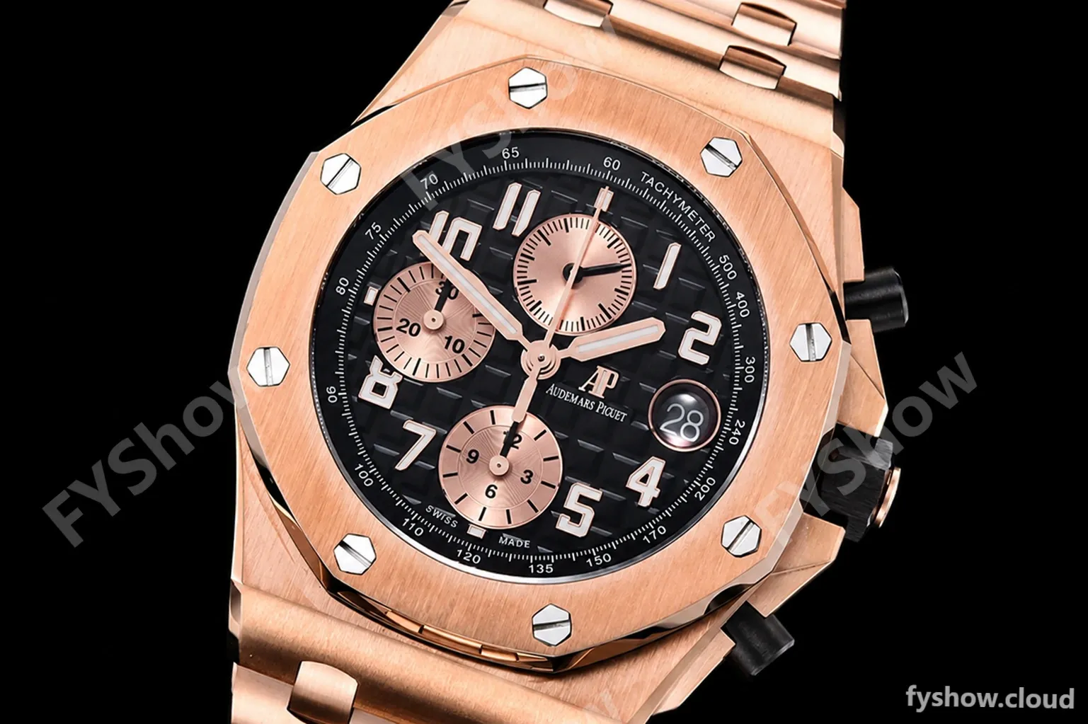Audemars Piguet - AP ROO Chronograph RG/RG Black/Num APF A3126 Mod - Image 4