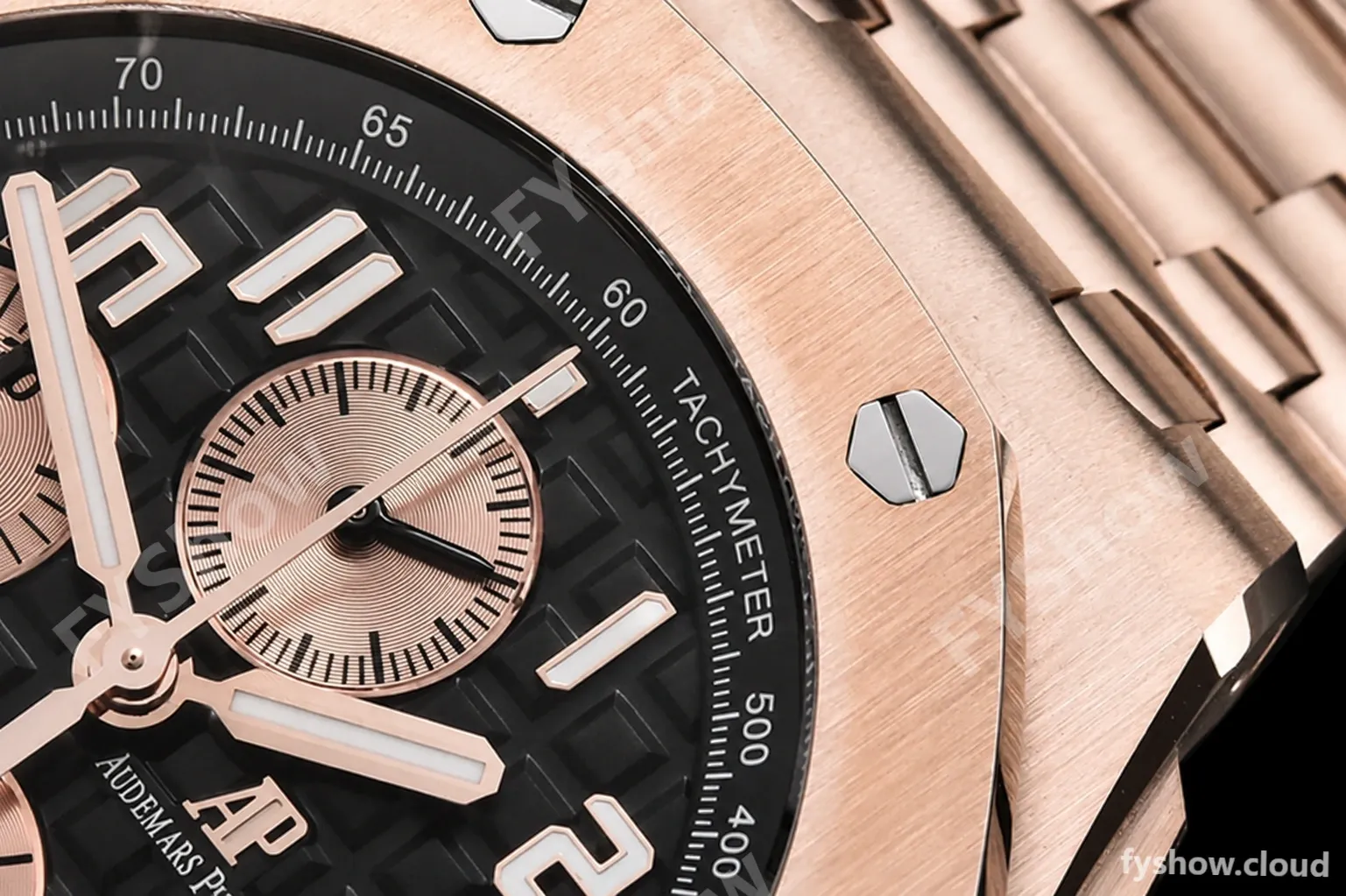 Audemars Piguet - AP ROO Chronograph RG/RG Black/Num APF A3126 Mod - Image 6