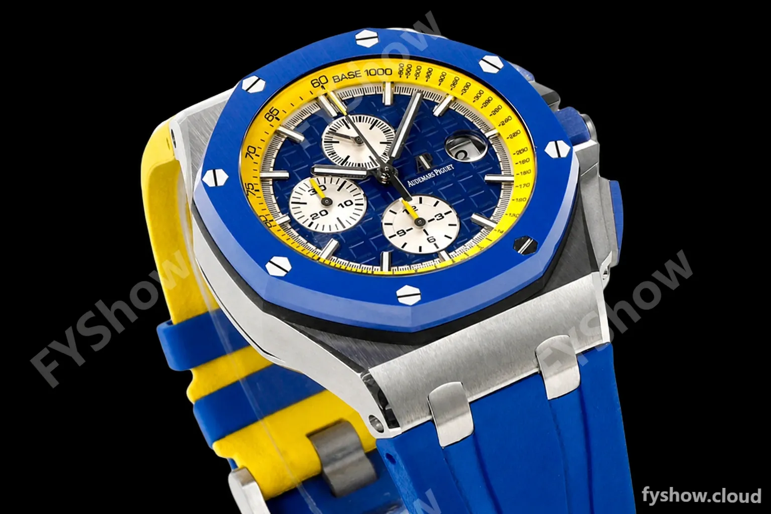 Audemars Piguet - AP ROO Chronograph 44mm CER/SS/RU Blue/Yelw JJF A3126 Mod - Image 2