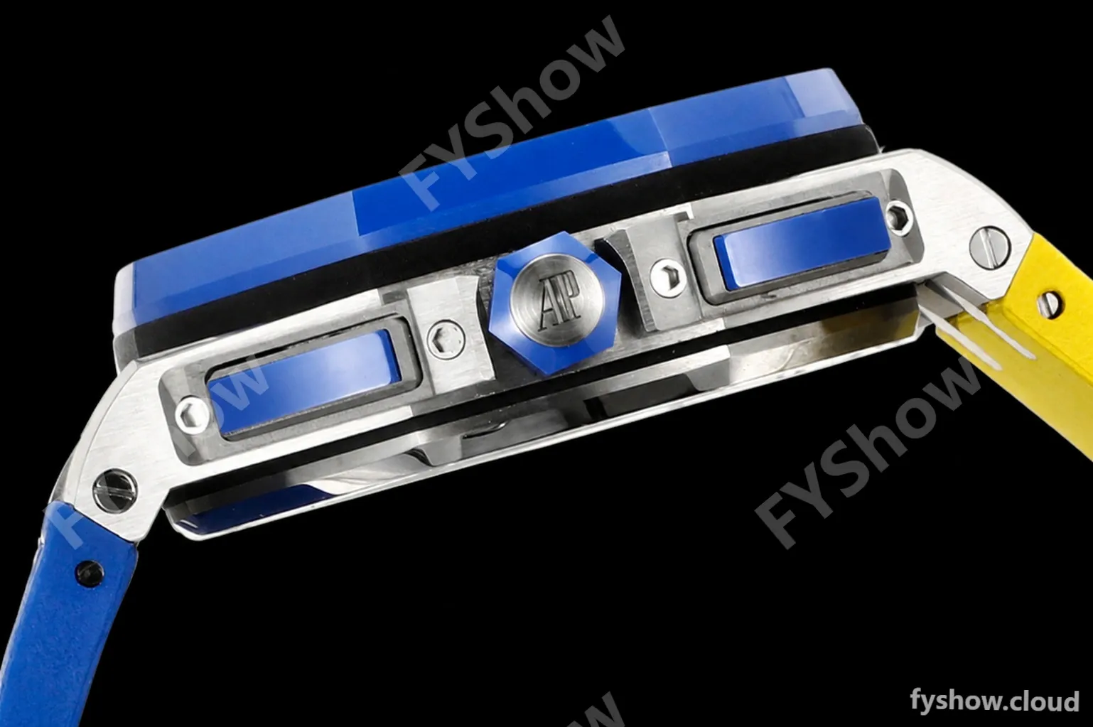 Audemars Piguet - AP ROO Chronograph 44mm CER/SS/RU Blue/Yelw JJF A3126 Mod - Image 6
