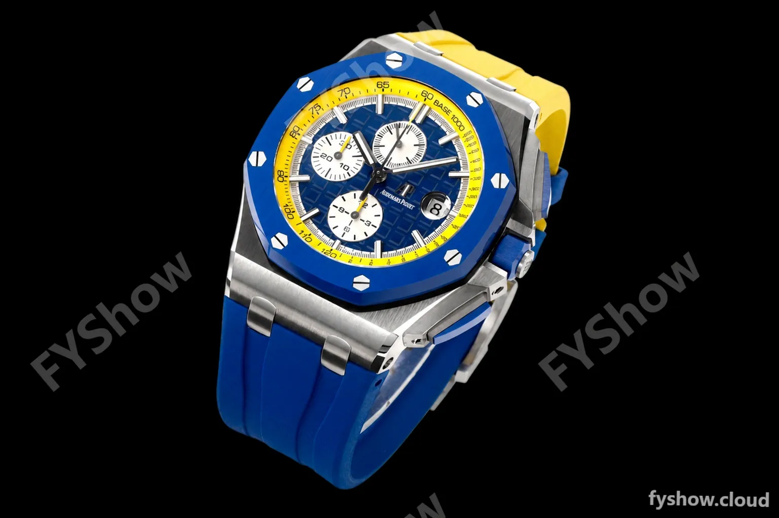 Audemars Piguet - AP ROO Chronograph 44mm CER/SS/RU Blue/Yelw JJF A3126 Mod - Image 9