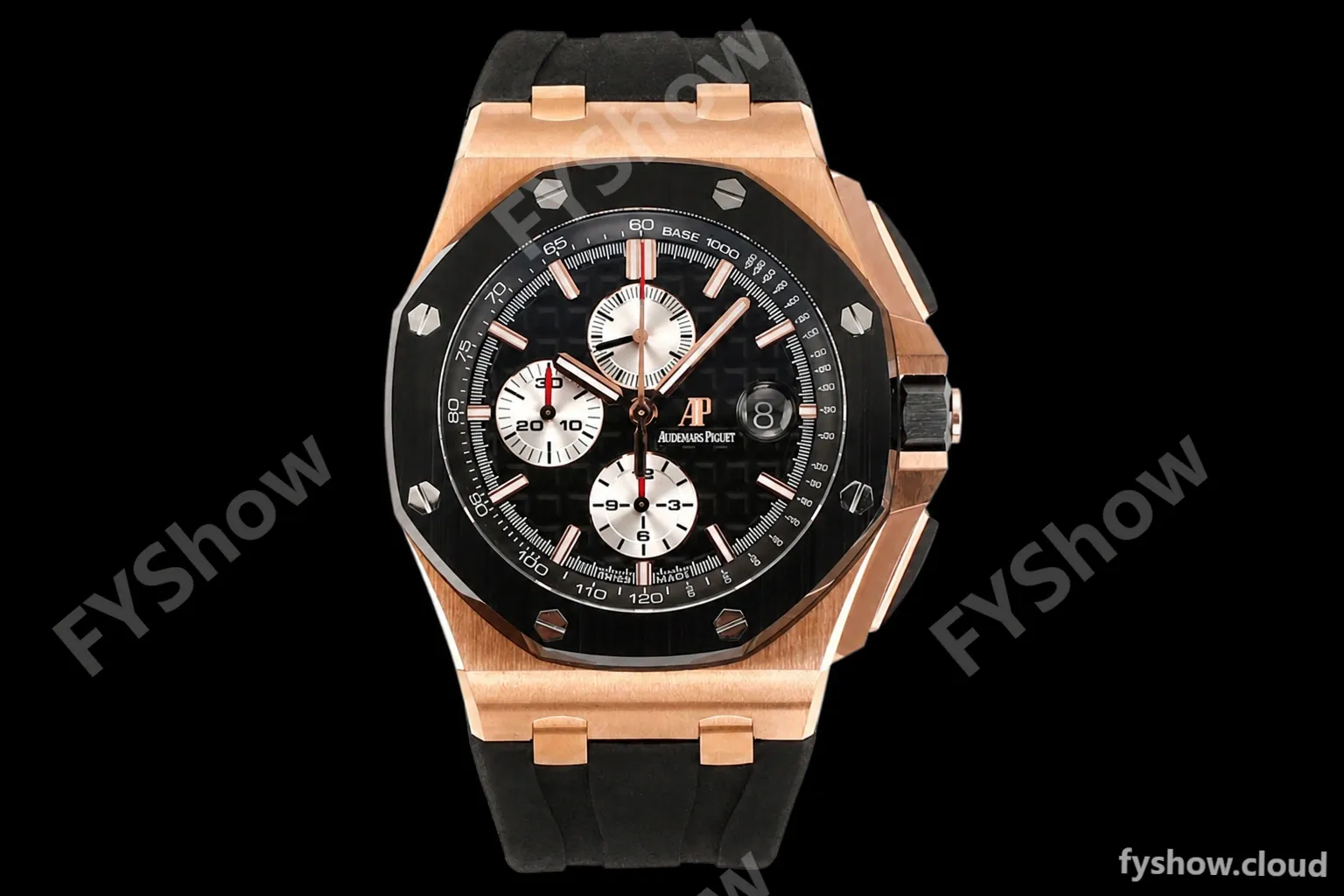 Audemars Piguet - AP ROO Chronograph 44mm RG/CER/RU Blk/Wht JJF A3126 Mod